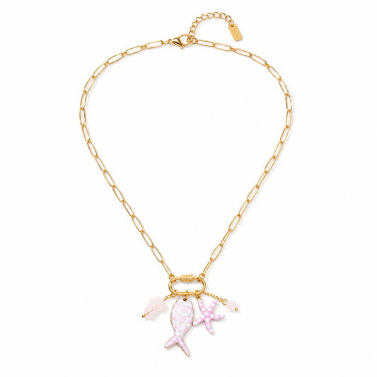Fishy charm necklace gold