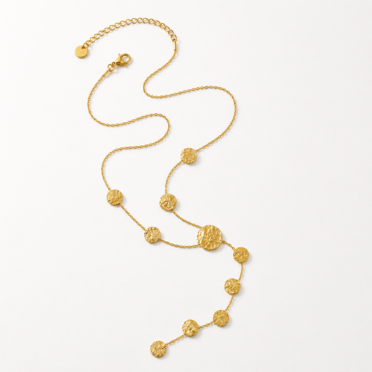 Dot Y necklace gold