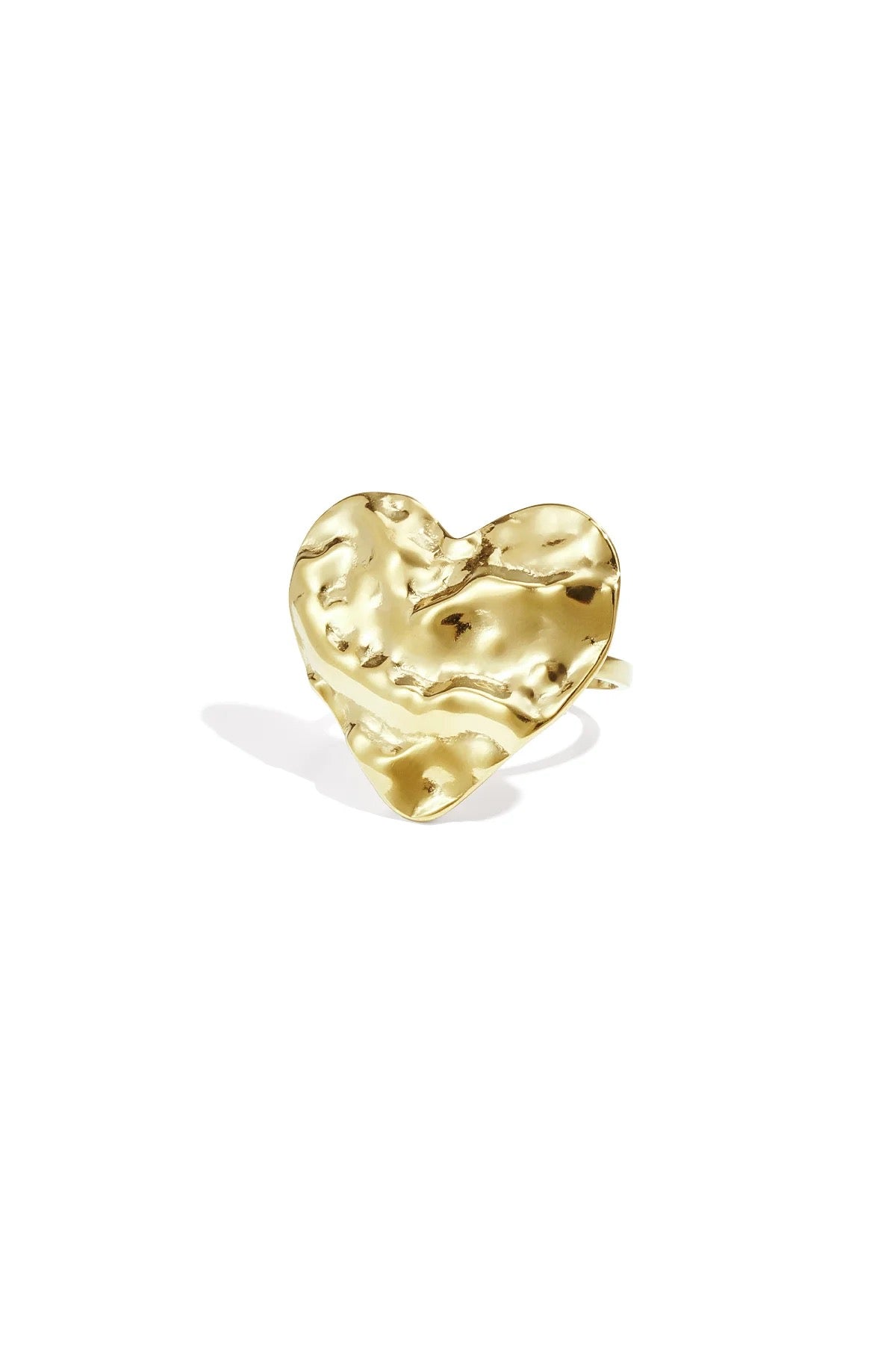 Statement heart ring gold
