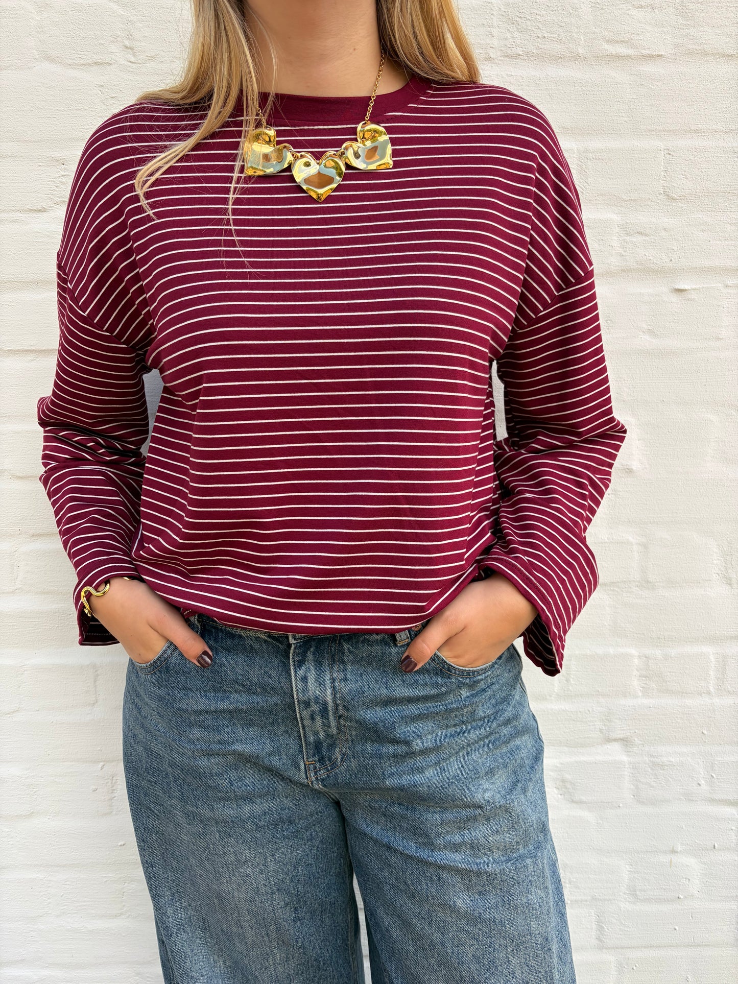 Striped longsleeve bordeaux