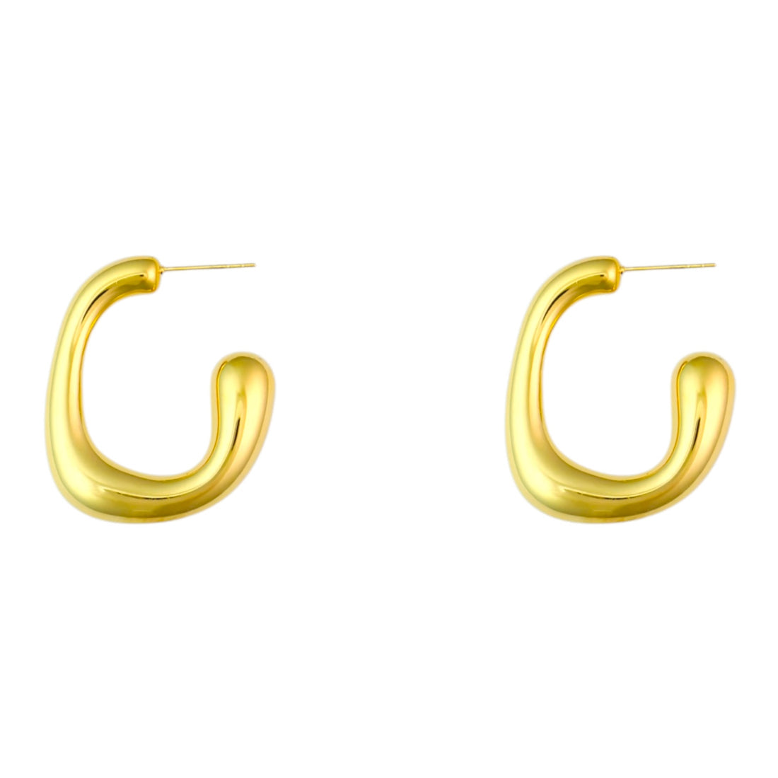 Oval hoops earrings gold