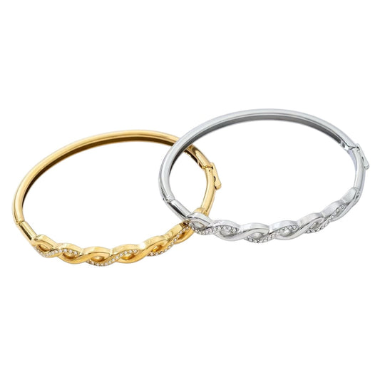 Wavity glitter bangle gold