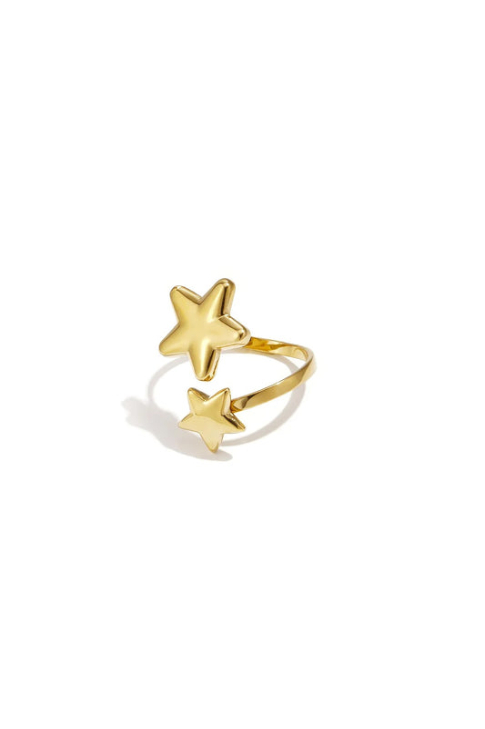 Double star ring gold