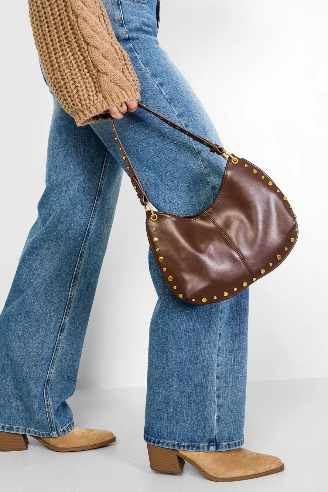 Studs bag bordeaux