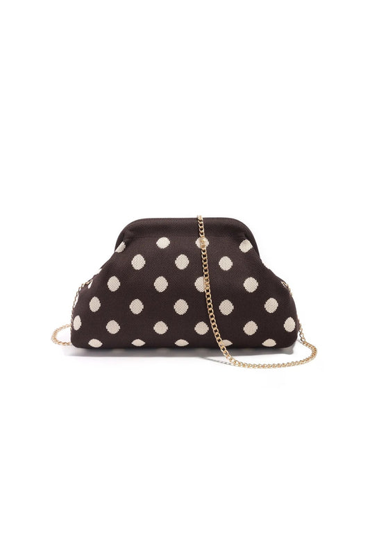 Polka dot bag brown/white
