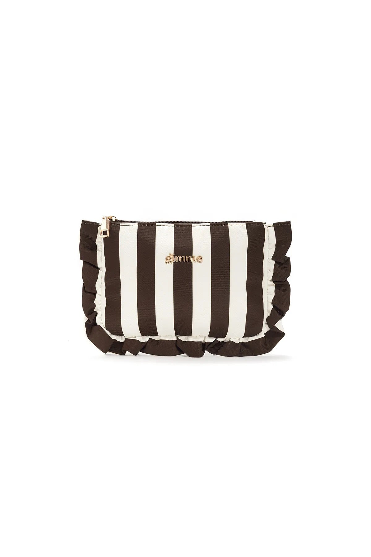 Make up bag striped brown