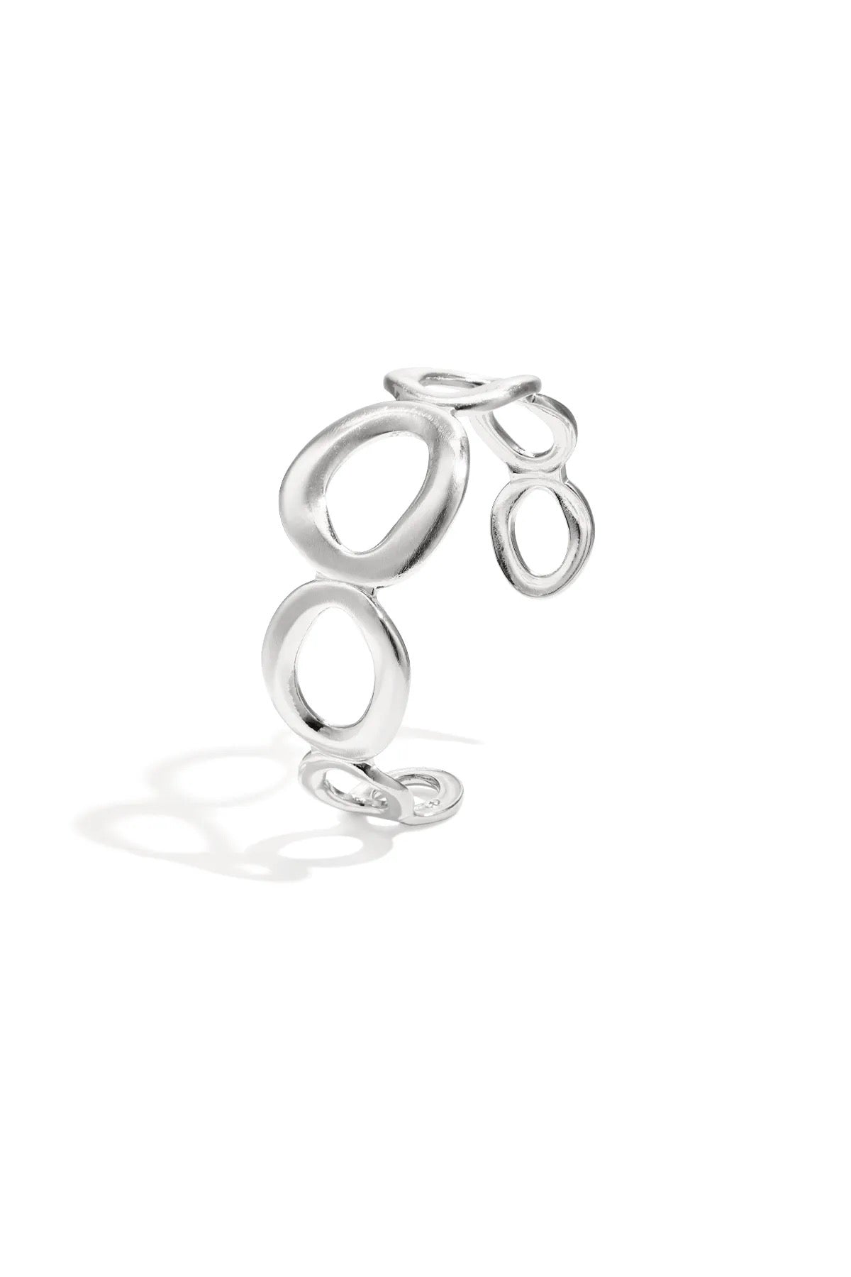 Oval bangle silver