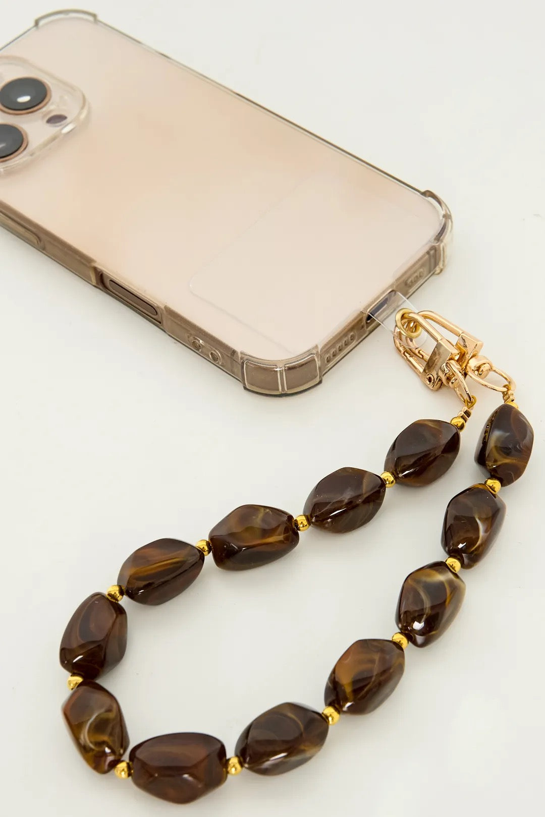 Brown stones phone chain