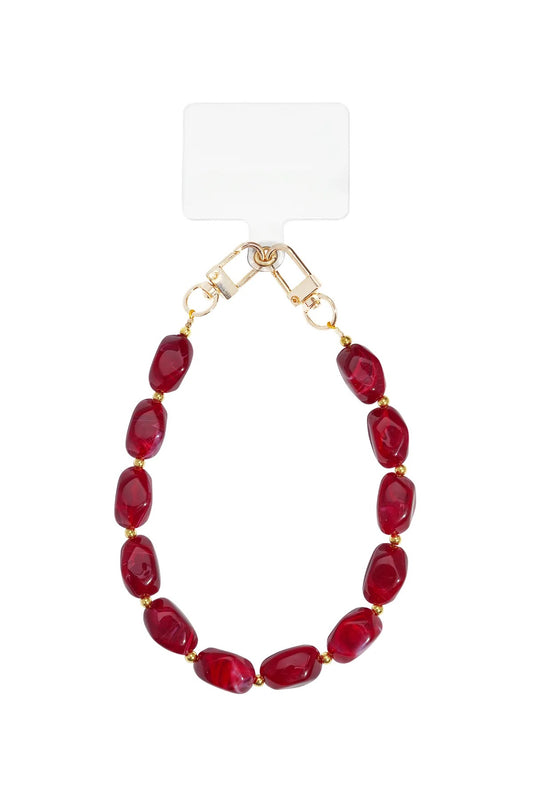 Red stones phone chain