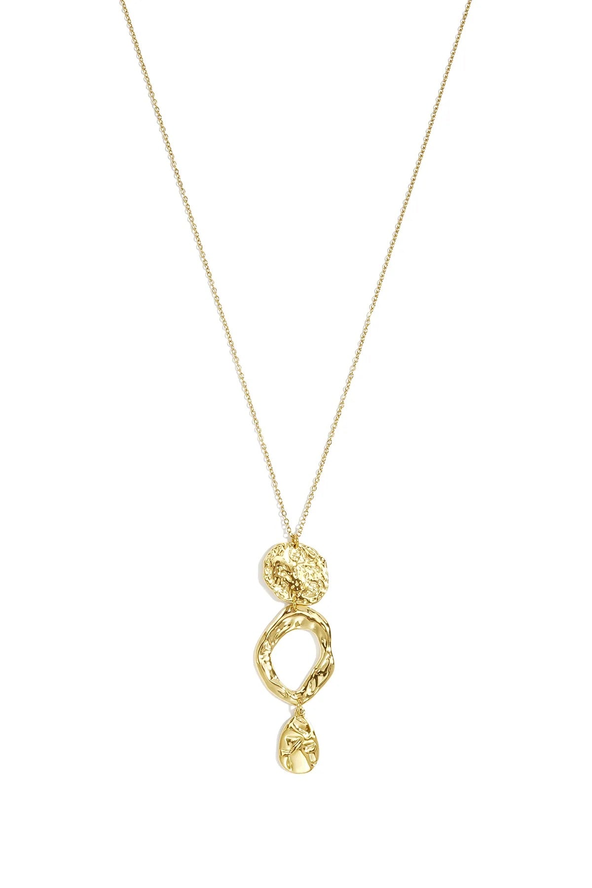Organic necklace long gold