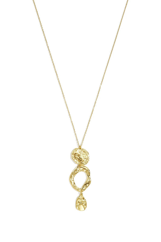 Organic necklace long gold