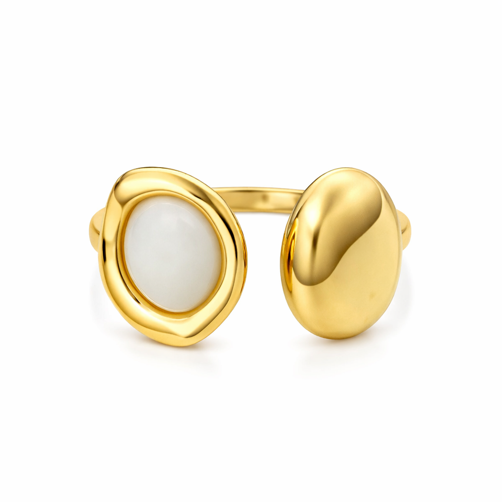 Double oval ring gold