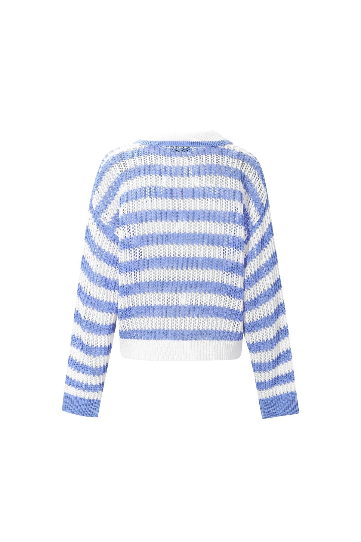 Knitted polo blauw