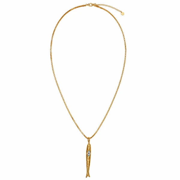 Larissa fish necklace long gold