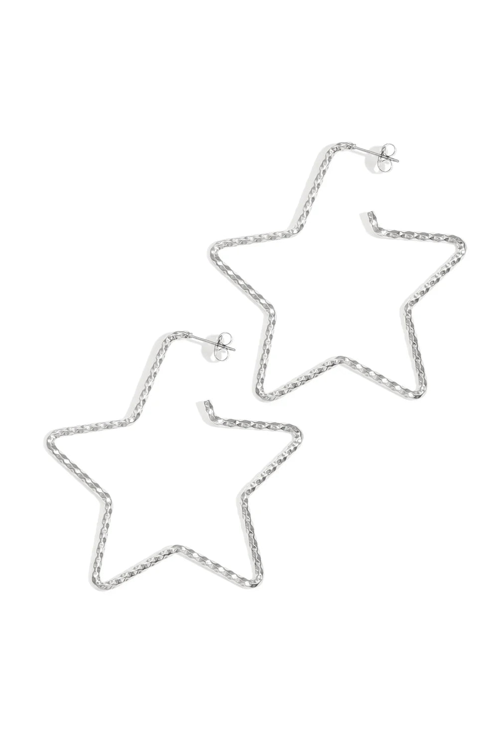 Star hoops big silver.