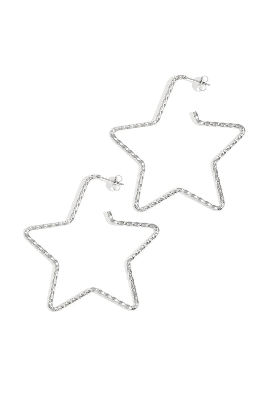 Star hoops big silver.