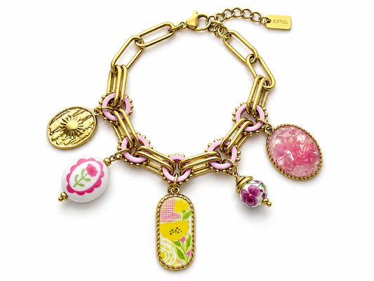Statement love bracelet pink