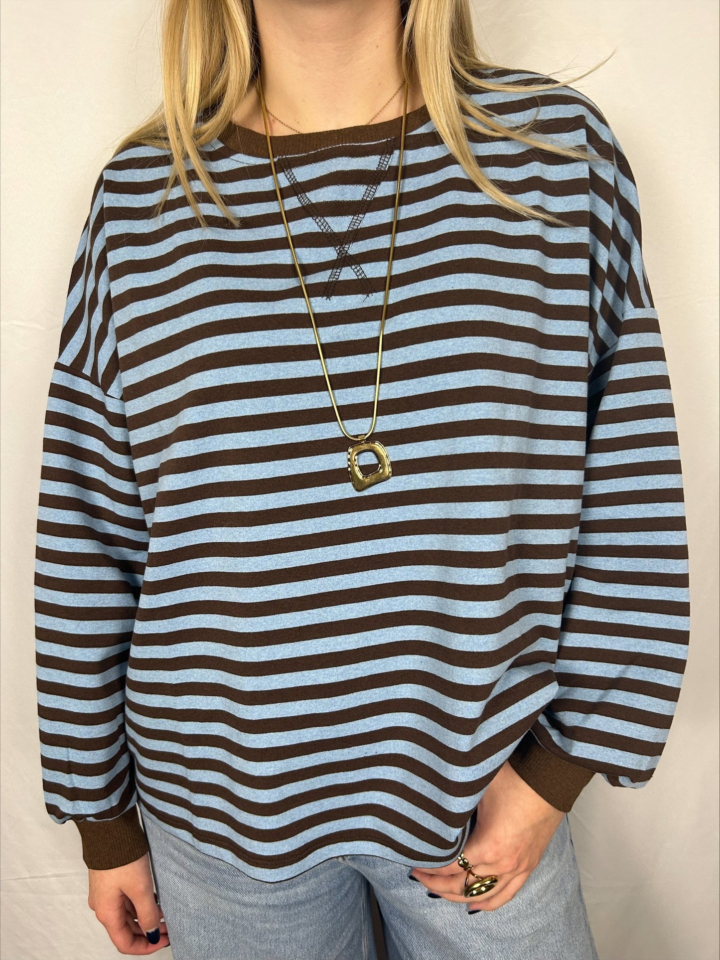 Striped longsleeve brown blue