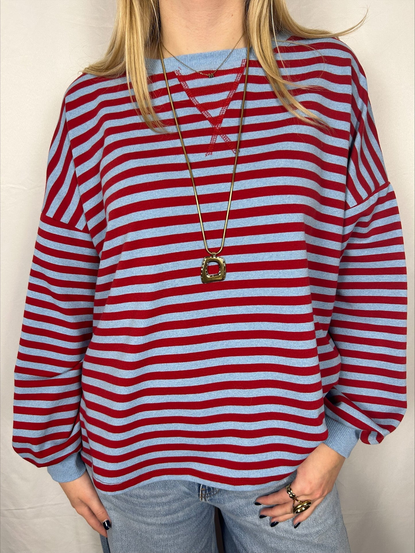 Striped longsleeve red blue