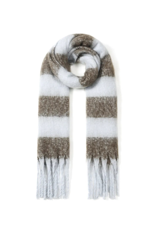 Winterscarf casual brown/light blue