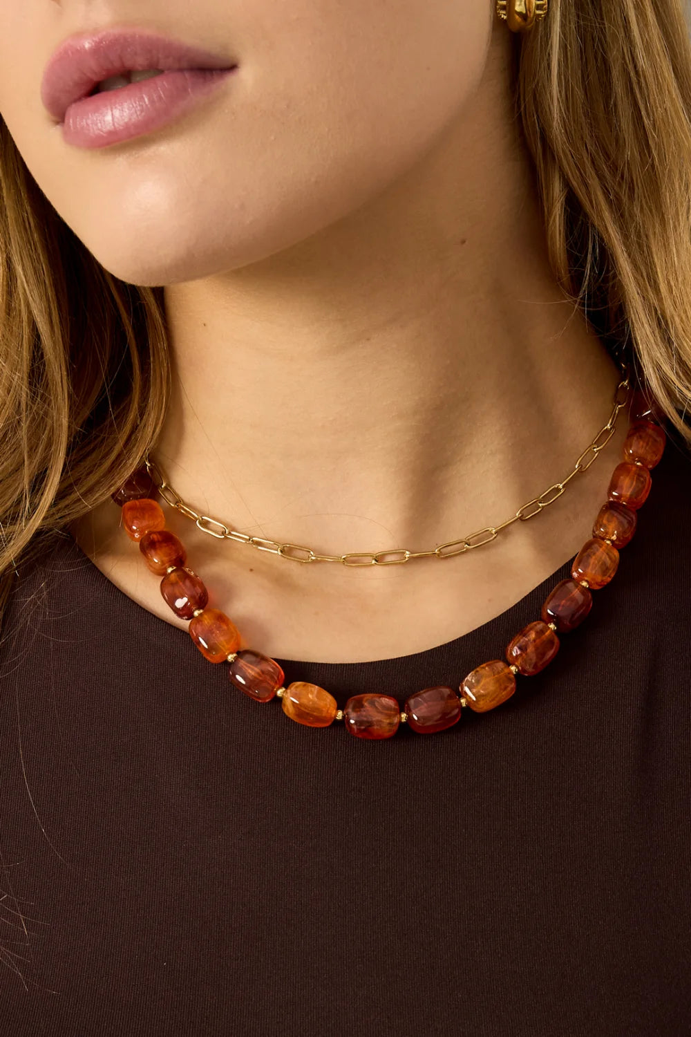 Retro beaded brown