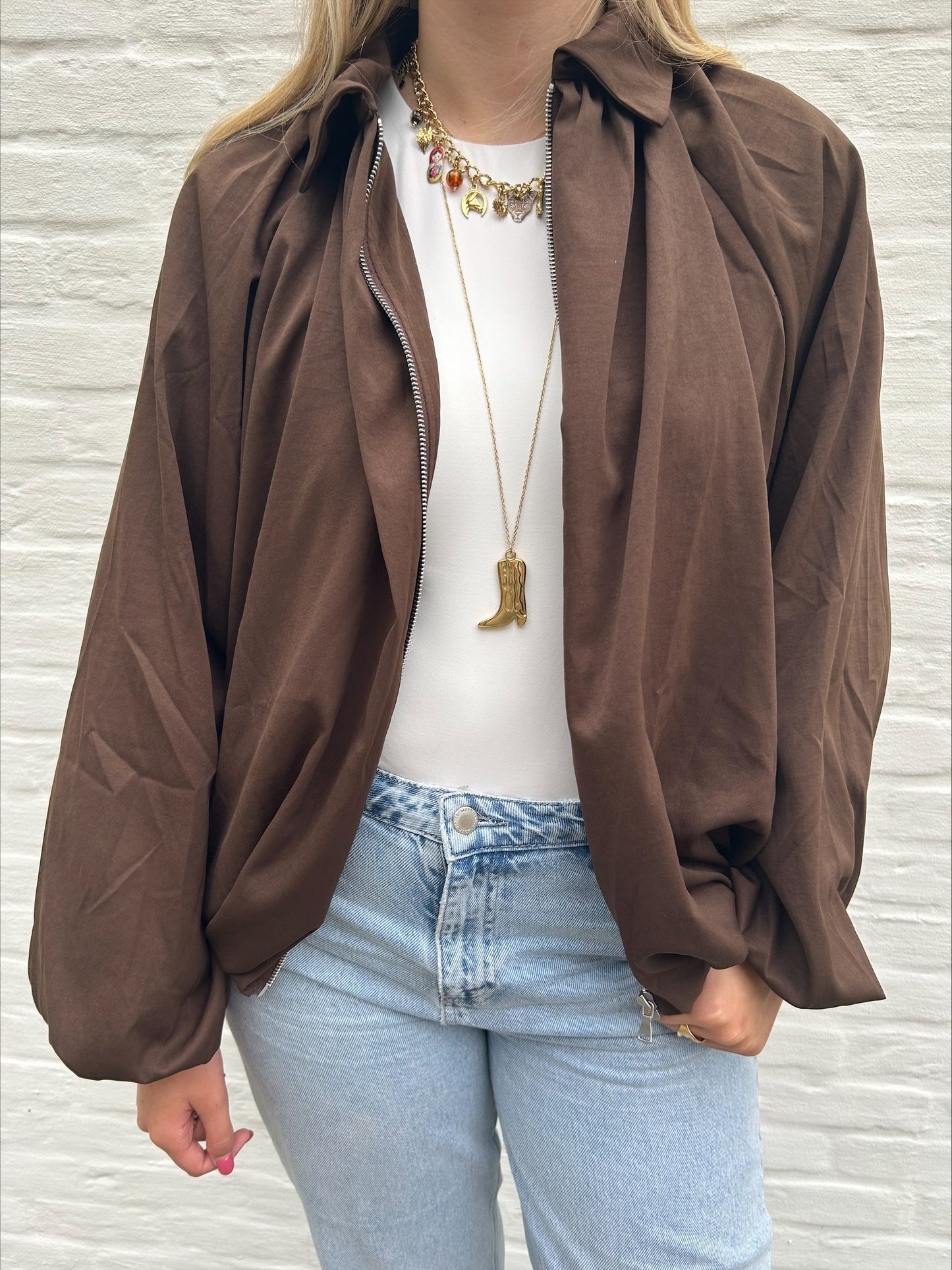 Balloon jacket brown