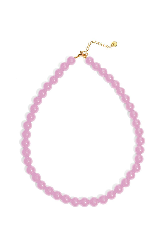 Beaded necklace deep pink