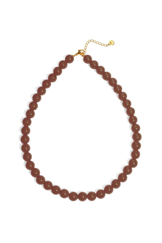 Beaded necklace brown