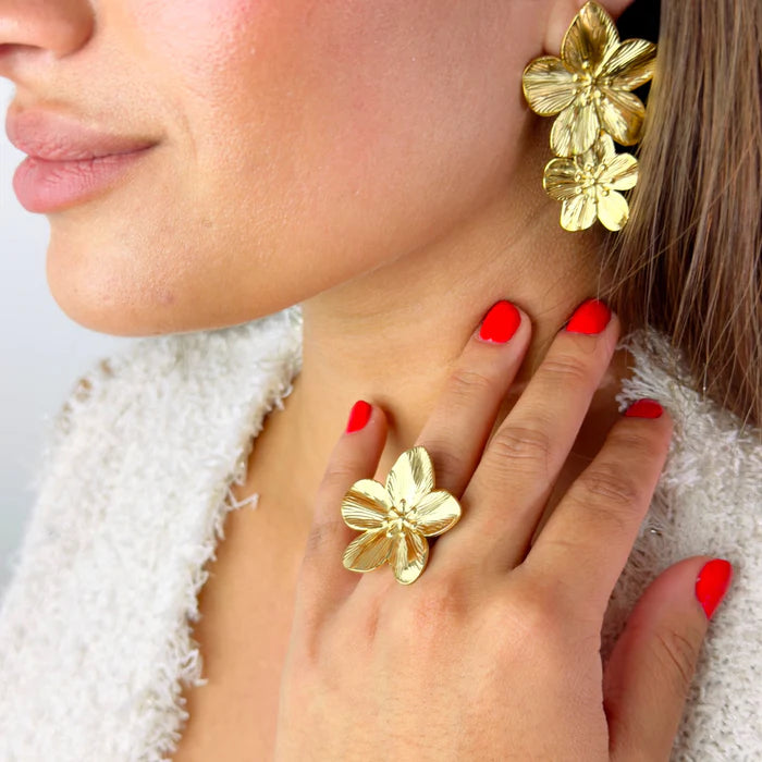 Petal pop ring gold