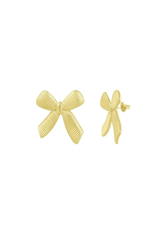 Bow earrings gold