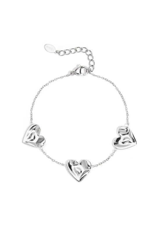 Bracelet casual heart silver