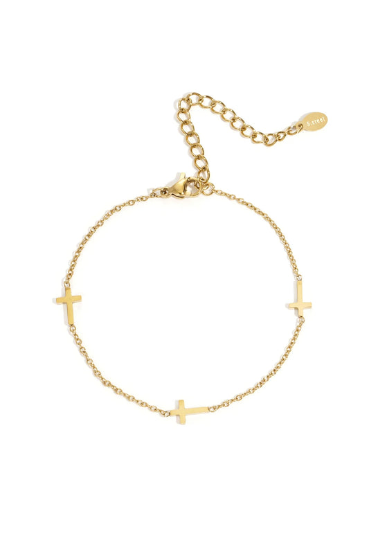 bracelet cross gold