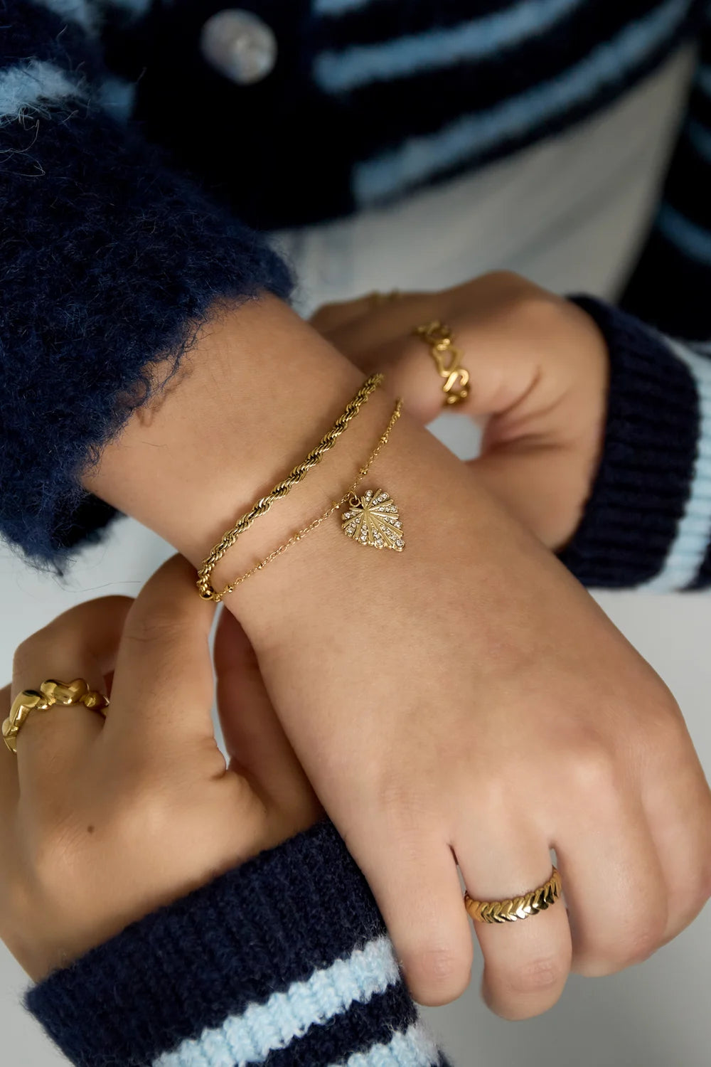 Bracelet simple heart silver