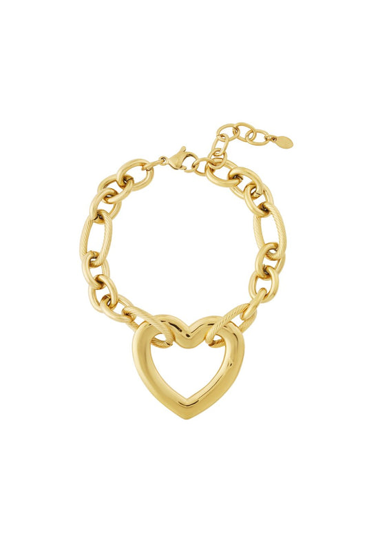 Chain of hearts bracelet gold