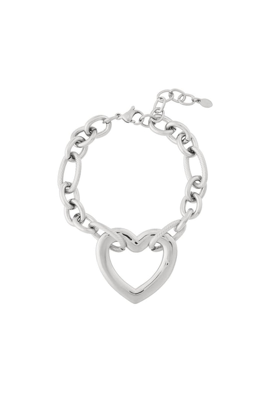 Chain of hearts bracelet silver