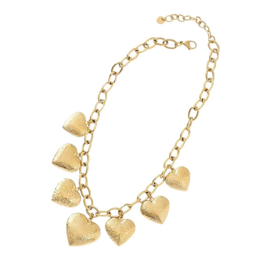 Chunky heart necklace gold
