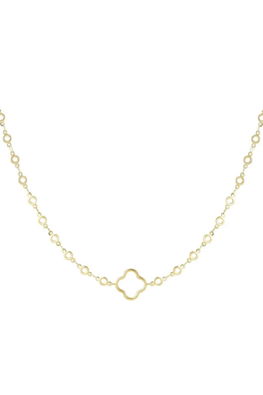 Cirlce clover necklace gold