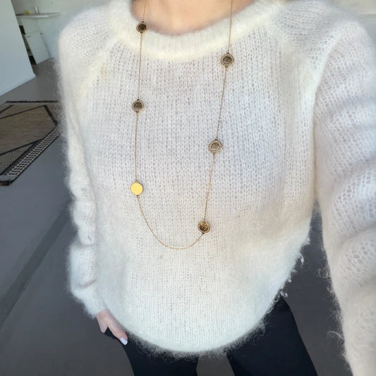 Coins necklace long gold
