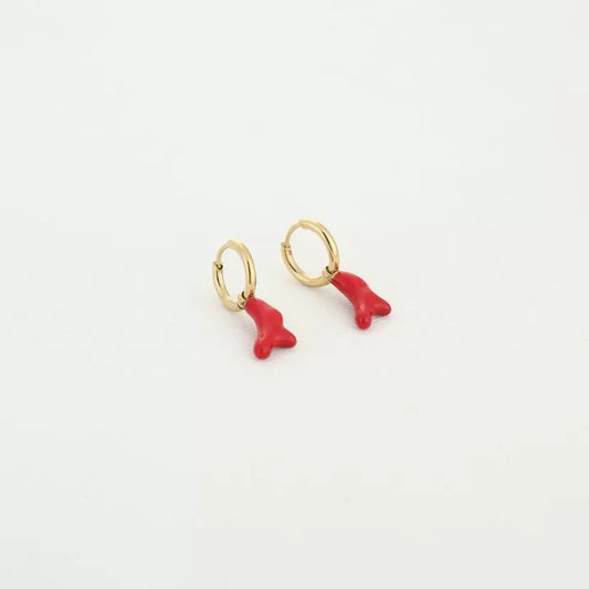Coral small earring red