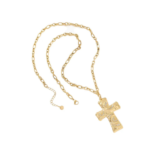 Cross lover necklace gold