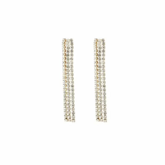 Diamond rain earrings gold