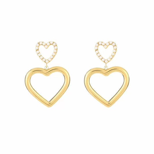 Double love earrings gold