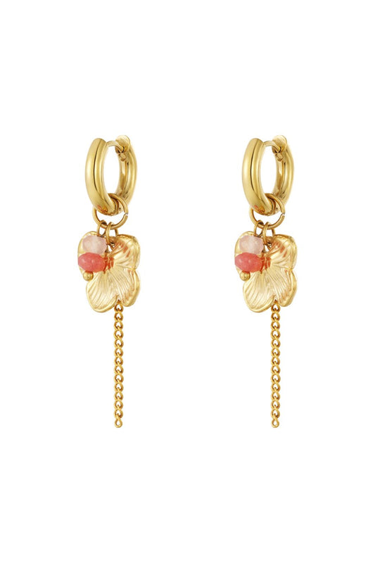 Drop flower earring gold