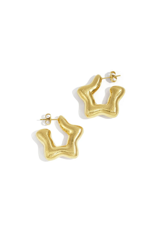 Earring bold star gold