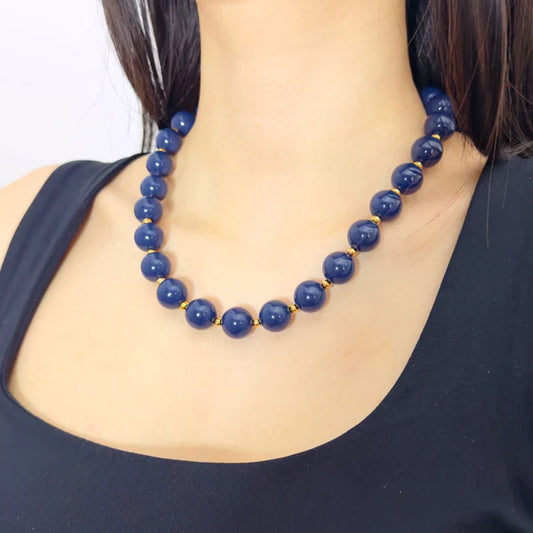 Fall beads necklace blue