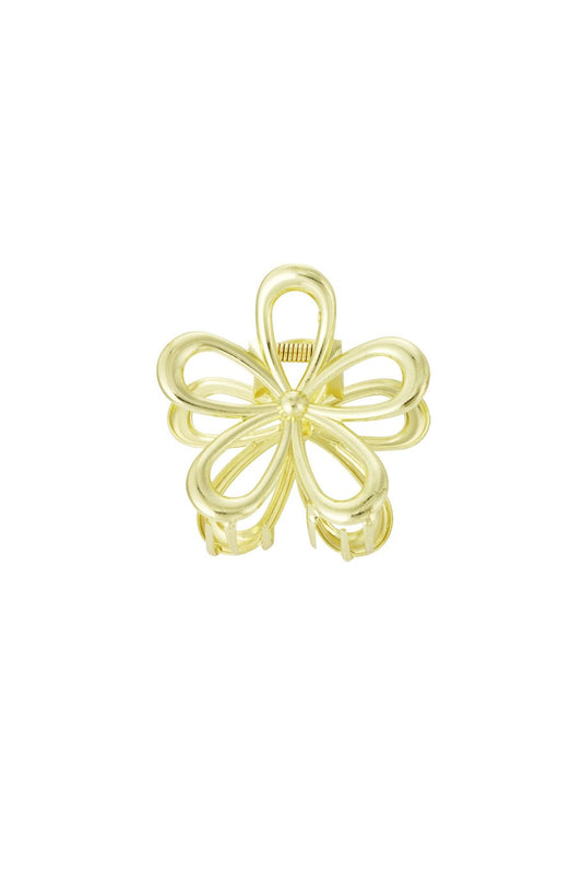 Flower power haarclip gold