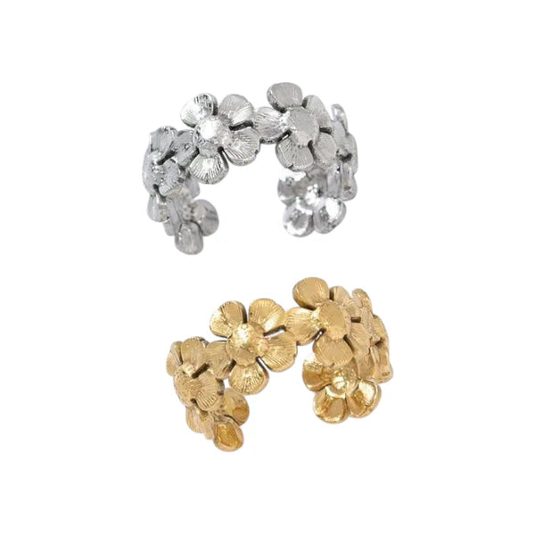 Flowery ring gold