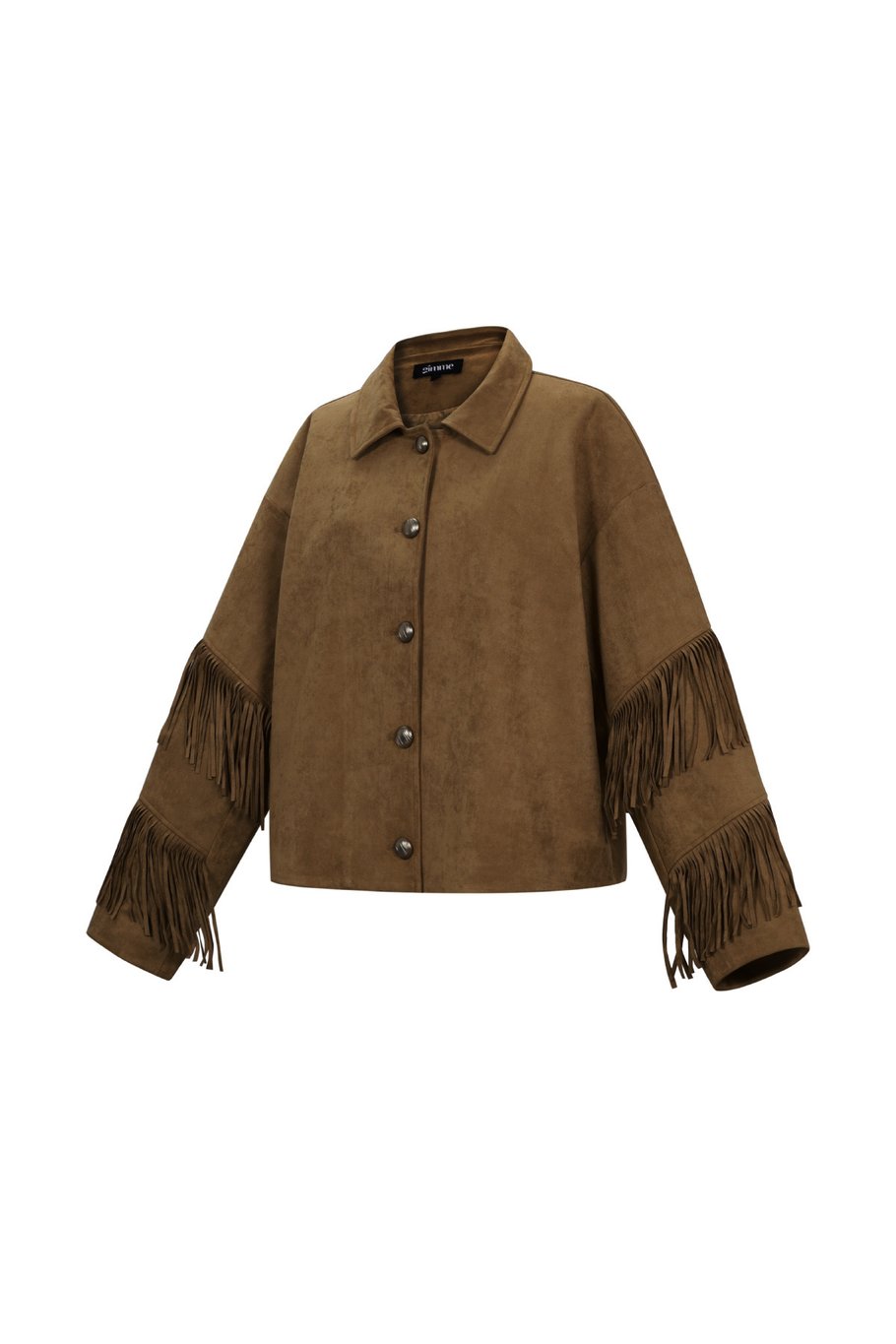 Fringed jacket dark brown