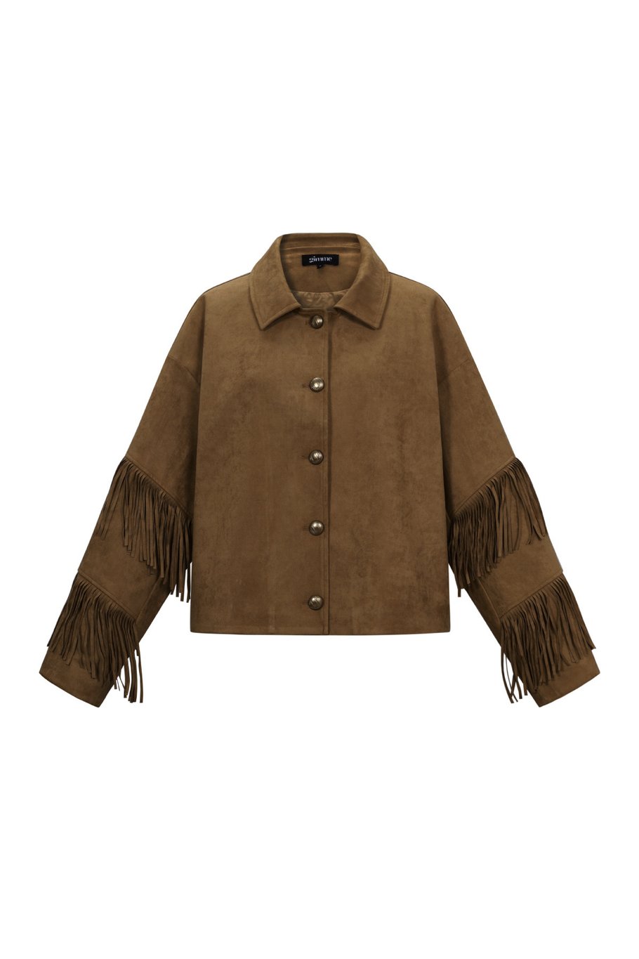 Fringed jacket dark brown