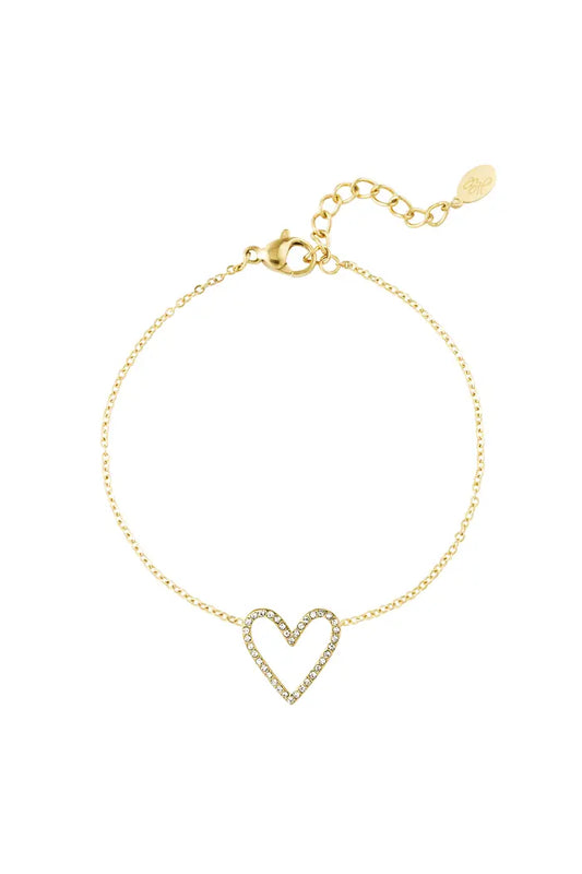 Glitter love bracelet gold